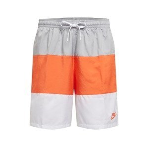 Nike Sportswear Kalhoty  šedá / oranžová / bílá