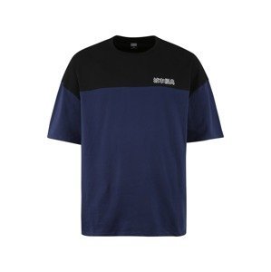 Urban Classics Plus Size Tričko  tmavě modrá / černá