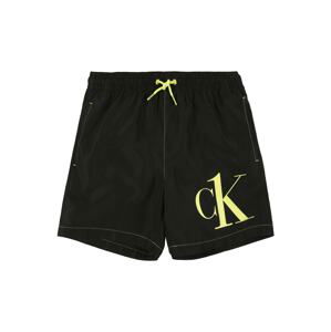 Calvin Klein Swimwear Plavecké šortky  svítivě žlutá / černá