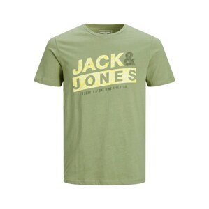 JACK & JONES Tričko 'Liquid'  jablko / žlutá / olivová