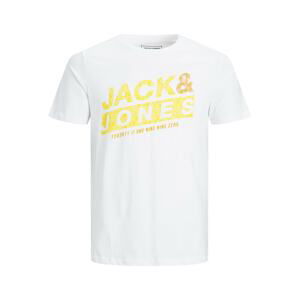 JACK & JONES Tričko 'Liquid'  bílá / žlutá / oranžová