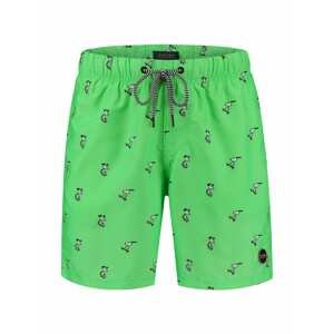 Shiwi Plavecké šortky 'Snoopy Happy Skater'  svítivě zelená / bílá / černá