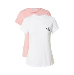 Calvin Klein Jeans Tričko  bílá / pink / černá