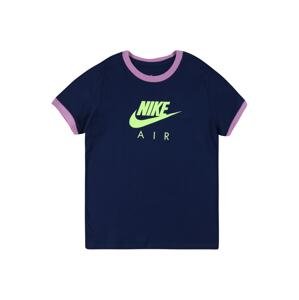 Nike Sportswear Tričko  námořnická modř / svítivě zelená / fialová