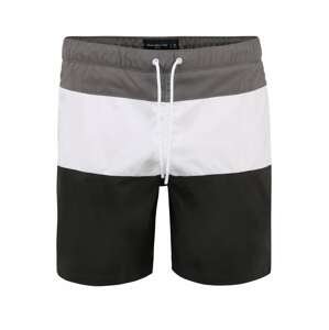 Abercrombie & Fitch Plavecké šortky  šedá / bílá / černá