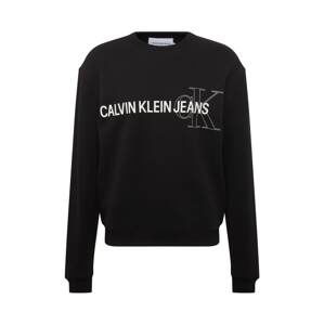 Calvin Klein Jeans Mikina  černá / bílá