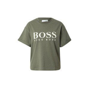 BOSS Casual Tričko 'Evina1'  khaki / bílá