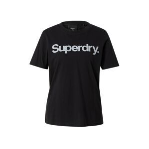 Superdry Tričko  černá / bílá