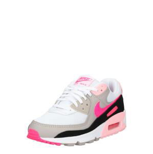 Nike Sportswear Tenisky 'AIR MAX 90'  bílá / svítivě růžová / tmavě béžová / růžová / černá