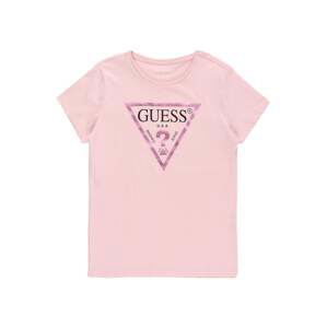 GUESS Tričko  pink / růžová / černá