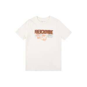 Abercrombie & Fitch Tričko  bílá / černá / oranžová