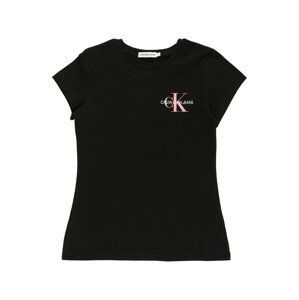 Calvin Klein Jeans Tričko  růžová / černá / bílá
