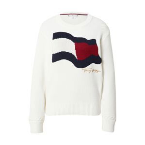 TOMMY HILFIGER Svetr  bílá / ohnivá červená / zlatá / tmavě modrá