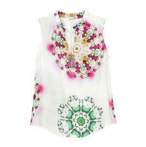 Desigual Bluse 'ROSEN'  bílá / pink / zelená / citronová