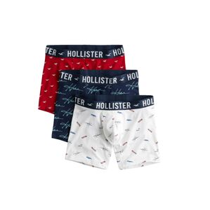 HOLLISTER Boxerky  červená / tmavě modrá / bílá