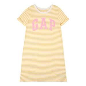 GAP Šaty  světle žlutá / pink / bílá
