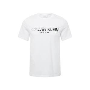 Calvin Klein Tričko  bílá / černá / šedý melír
