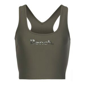 BENCH Sportovní top  khaki / bílá