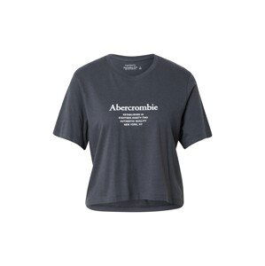 Abercrombie & Fitch Tričko  tmavě šedá / bílá