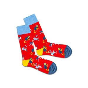 DillySocks Socken 'Baboon Fire'  červená / kouřově modrá / žlutá / bílá / námořnická modř