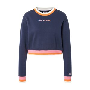 Tommy Jeans Mikina  námořnická modř / oranžová / růžová / bílá