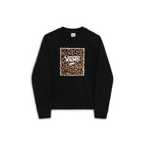 VANS Mikina 'GR LEOPARD BOX CREW'  černá / bílá / hnědá