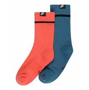 Nike Sportswear Ponožky  oranžově červená / chladná modrá / černá