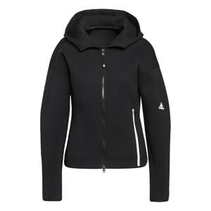 ADIDAS PERFORMANCE Sportovní mikina s kapucí  černá / bílá