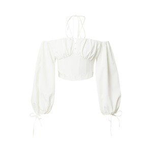 Missguided Top 'Poplin Bardot'  bílá