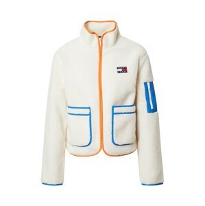 Tommy Jeans Přechodná bunda  bílá / modrá / oranžová / barva bílé vlny / tmavě modrá