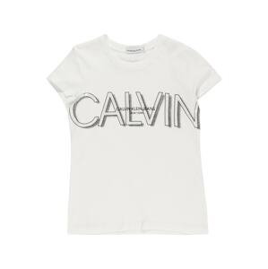 Calvin Klein Jeans Tričko  černá / stříbrná / bílá