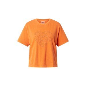 Tommy Jeans Tričko  námořnická modř / oranžová