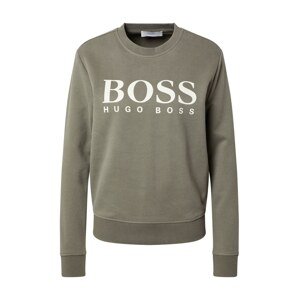 BOSS Orange Mikina  khaki / bílá