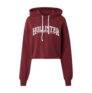 HOLLISTER Mikina  burgundská červeň / bílá