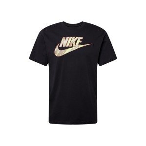 Nike Sportswear Tričko  černá / velbloudí / pastelově zelená / šedá