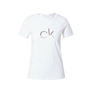 Calvin Klein Tričko  bílá / stříbrná