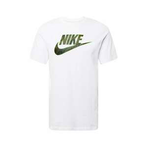 Nike Sportswear Tričko  zelená / olivová / bílá