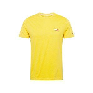 Tommy Jeans Tričko  žlutá / marine modrá / bílá / červená
