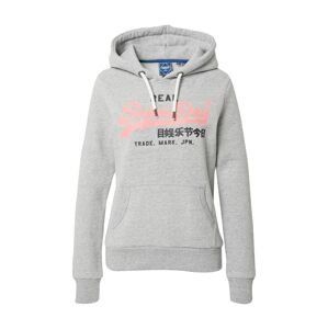 Superdry Mikina  šedý melír / černá / lososová