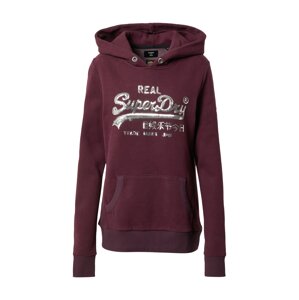 Superdry Mikina  tmavě červená / stříbrná