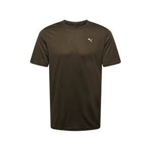 PUMA Funkční tričko  olivová / bílá