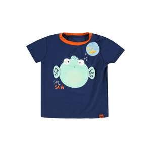 OVS T-Shirt  námořnická modř / tyrkysová / bílá / tmavě oranžová