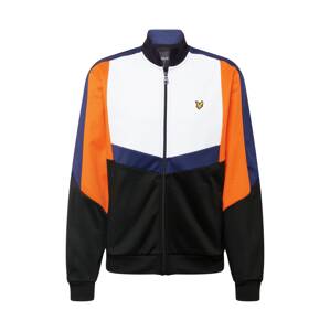 Lyle & Scott Mikina s kapucí  černá / bílá / námořnická modř / tmavě oranžová