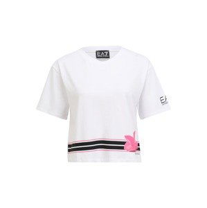 EA7 Emporio Armani Tričko  bílá / černá / pink