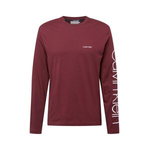 Calvin Klein Tričko  burgundská červeň / bílá