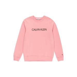 Calvin Klein Jeans Mikina 'Institutional'  růžová / černá