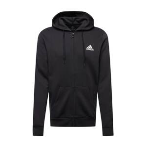 ADIDAS PERFORMANCE Sportovní mikina s kapucí  černá / bílá