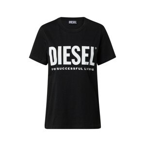 DIESEL Tričko 'T-SILY'  černá / bílá