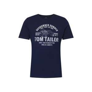 TOM TAILOR Tričko  tmavě modrá / bílá