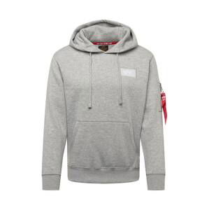 ALPHA INDUSTRIES Mikina  šedý melír / oranžová / bílá